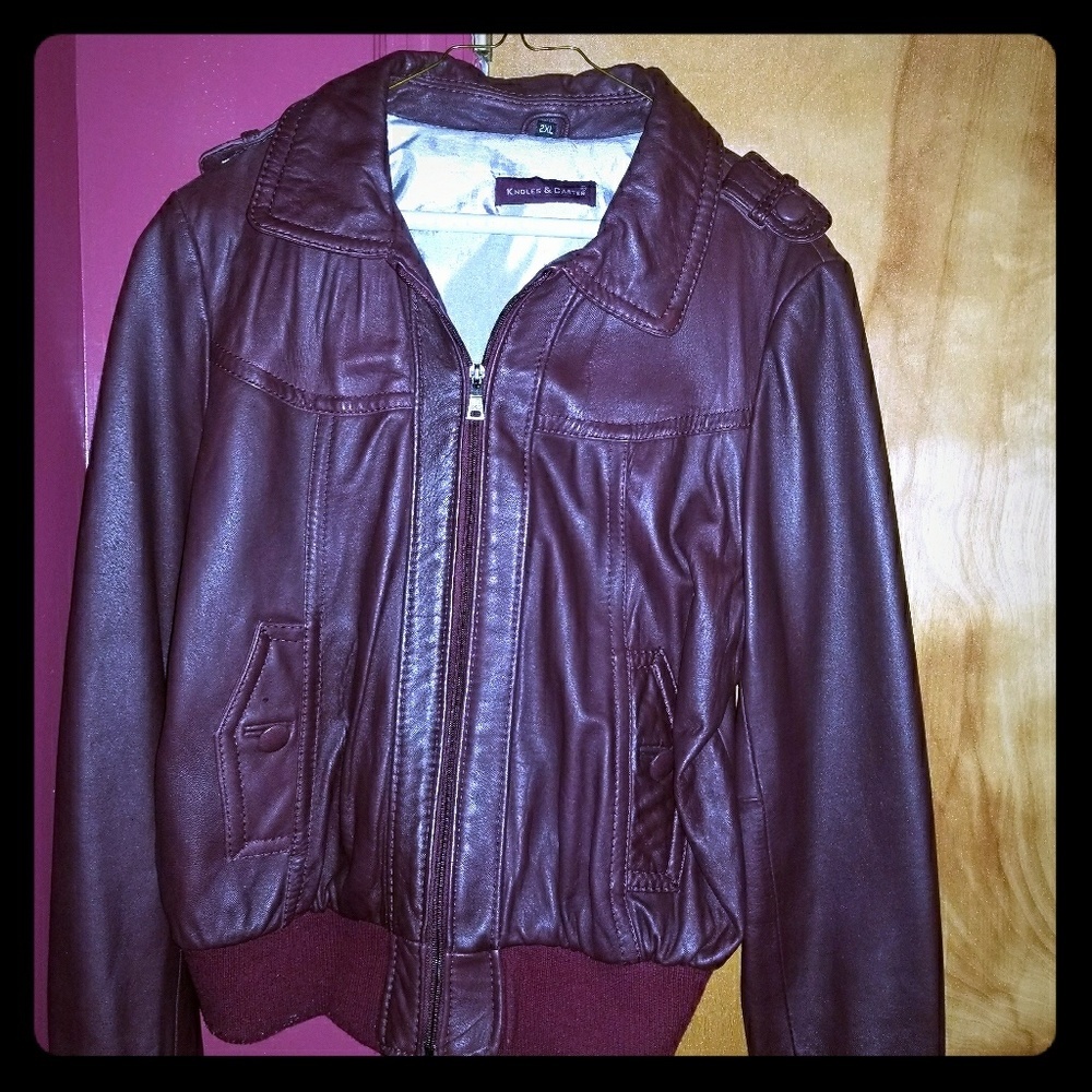 Maroon Leather Jacket
